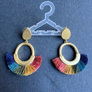Madewell Rainbow Fringe Post Back Drop Earrings
